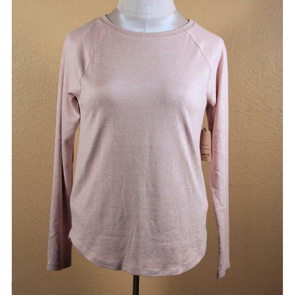 St John's Bay Active Women's Long-Sleeve Knit Top Peach Size M NWT - Picture 1 of 7